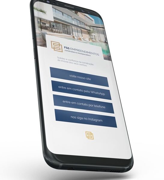 Links do Instagram da FSS Empreendimentos. Identidade Visual para mercado imobiliário criada por Andréa Martins, AMartins Design
